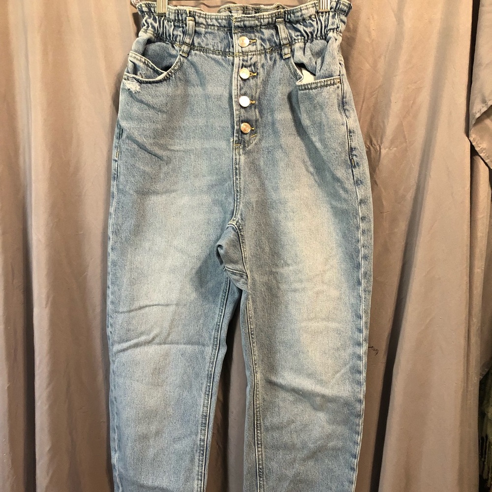 Zara paper bag mom jeans